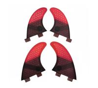 predolo 4 Pièces Ailerons de Surf en Nid d'abeille Construction Robuste Dérives de Planche de Surf sans Rouille , Rouge