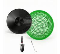 predolo 4 Pièces Kit Prospection d'or avec Outils Portable Batée D'orpaillage avec Tamis Facile Batée Tamis Classificateur pour Orpailleurs, Rivière, Vert