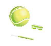 predolo 4 Pièces Piñata Thème Sportif Balle de Tennis Jeu de Groupe Accessoire de Fête Kit Complet avec Bâton et Bandeau Approprié pour Anniversaire et Fête
