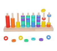predolo 42 Pièces Jeu de Tri de Fruits en Bois Apprentissage Ludique Jouet D'empilage de Pièces de Fruits Peinture Non Toxique Jouet Éducatif Pédagogie Active
