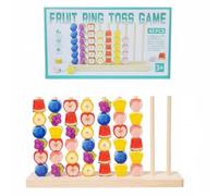 predolo 42 Pièces Jouet Pédagogique en Bois Pensée Logique Jeu D'empilage de Pièces de Fruits Bords Lisses Puzzle de Tri de Fruits en Bois pour Enfants