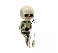 predolo 5X Ornement de Crâne, Poupée de Mini Squelettes de Crâne, Décorations D'aquarium de Résine pour étang Jardin Bonsaï Décor Halloween