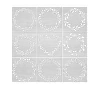 predolo 9 pochoirs de couronnes à peindre, motifs de feuilles et, réutilisables pour la décoration murale et intérieure (planches en bois, cartes,