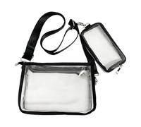 predolo à bandoulière Transparent pour Femme, idéal pour Les, Le Sport, Le Stade ou l'extérieur, Noir