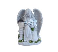 predolo Ange solaire décoratif pour jardin extérieur, statues, sculptures, figurines d'anges en résine pour la cour, À Genoux