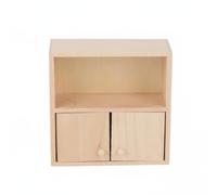 predolo Armoire de Poupée Échelle 1:12 Design Réaliste Mini Bibliothèque en Bois Fait Main Mini Présentoir en Bois pour Collectionneurs, Diorama, Armoire 2 Portes