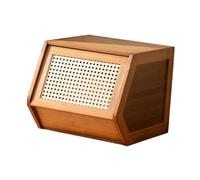 predolo Armoire de Rangement En Bambou, Pratique, élégante et Tendance, avec Porte, Organiseur de Collations pour Livres, Salon, Jouets, Placard, Bureau, Brun 35cmx30cmx31cm