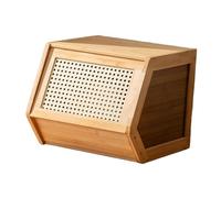 predolo Armoire de Rangement En Bambou, Pratique, élégante et Tendance, avec Porte, Organiseur de Collations pour Livres, Salon, Jouets, Placard, Bureau, Bois 35cmx30cmx31cm