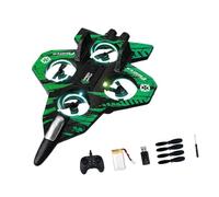 predolo Avion de chasse télécommandé à voilure fixe avec lumières LED colorées, jouet volant d'extérieur pour les 8 à 16 ans, B Green