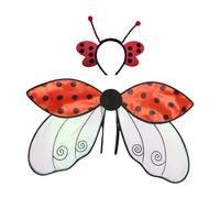 predolo Bandeau et Ailes pour Enfant - Déguisement créatif pour Spectacle théâtral, Rouge