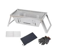predolo Barbecue Portable Pliable Déploiement Rapide Gril de Camping En Acier Inoxydable Aucune Installation Requise Barbecue à Charbon Portable pour Campeurs, L, Simple