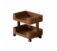 predolo Bibliothèque Mobile sur roulettes Grande Capacité Petite Bibliothèque Mobile Design Ouvert Étagère de Rangement Roulante pour Chambre, Bureau, Cuisine, 2 Couches