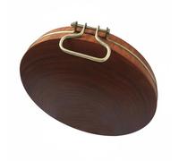 predolo Billot En Bois de Fer Planche à Hacher En Bois Massif Résistant Aux Chocs Planche à Découper avec Poignée pour Bouchers, Boucherie, Restaurant, 39x5cm, Anneau Acier