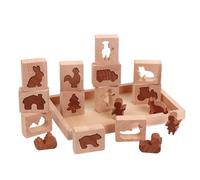 predolo Blocs à Formes Animaux en Bois Coordination Œil-Main Puzzle D'encastrement en Bois Inspiration Pédagogie Active pour Tout-Petits, Bébés, Crèche