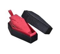 predolo Boîte à Bijoux Cercueil, Organisateur de Bijoux, Boîte de Rangement de Bijoux en Velours de Collection, Décoration d'halloween pour Boucles D', Collier Noir Rouge