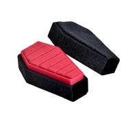 predolo Boîte à Bijoux Cercueil, Organisateur de Bijoux, Boîte de Rangement de Bijoux en Velours de Collection, Décoration d'halloween pour Boucles D', 6 Anneaux Noir Rouge