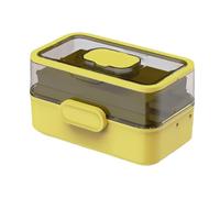 predolo Boîte à Pharmacie Portable, Organiseur de médicaments, Organiseur de Bureau léger, étui pour travaux manuels, pour Bureau, Commode, Salle de Bain, Jaune Vert