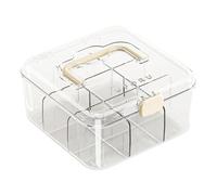 predolo Boîte de rangement transparente pour cartes à collectionner, organiseur de jeu multi-compartiments, étui portable avec poignée pour cartes rigides
