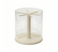 predolo Boîte D'exposition avec Crochets Transparent Vitrine Cylindrique Robuste Vitrine en Acrylique pour Chambre , Transparent , Support Blanc