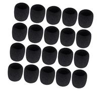 predolo Bonnettes de protection en mousse pour microphones, manchons de protection épais et portables, écrans anti-vent pour fêtes et interviews, Lot de 20 Pièces Noires