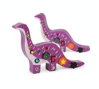 predolo Busy Board en Bois Apprentissage des Compétences de Vie Jouet Pédagogie Active à Interrupteurs Bords Lisses et Sûrs Planche D'éveil Pédagogie Active, Planche Brachiosaurus