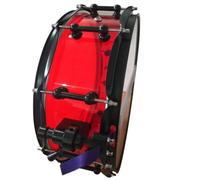 predolo Caisse Claire En Acrylique Caisse Claire Compact Petite pour Répétition, Rouge, Tambour En Acrylique Rouge 14 5.5 Avec Coquilles Noires Double Face