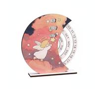 predolo Calendrier Perpétuel En Bois sign Créatif Calendrier Bureau Rotatif sign Nordique pour Salle D'étu, Starlight Angel
