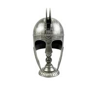 predolo Casque Guerrier Romain avec Socle Antique Casque Romain Décoratif Aspect Fer Forgé Statue Guerrier Mythologique pour Salon, Bureau, Bibliothèque, Argenté 1913, Style to 10