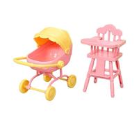 predolo Chaise Haute Miniature à L'échelle 1:12 et éléments Décoratifs Réalistes, Accessoire Photo pour Maisonnette, Micro-, Rose