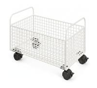predolo Chariot Grillagé Ouvert Bibliothèque à roulettes Bas Meuble Mobile pour Élèves, Bureau, Noir, Taille Moyenne avec Roues