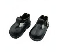 predolo Chaussures Poupée BJD Design Mignon Accessoire pour Poupée BJD Fait Main Petites Chaussures en Cuir pour Collectionneurs de Poupées, Collection , Bride Langue Noire