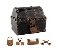predolo Coffre Au, Boîte à Trésors Décorative de Pirate, Boîte à Souvenirs pour Fêtes, Jeux pour Garçons et Filles, Cuivre