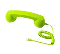 predolo Combiné téléphonique rétro pour téléphone fixe, avec poignée, récepteur USB-C, et haut-parleur, compatible avec les téléphones portables, Vert