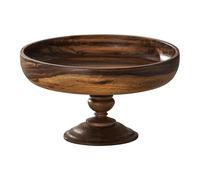 predolo Corbeille à fruits en bois, plateau sur pied, récipient de rangement décoratif, bol sur piédestal, porte-légumes pour entrée, bureau à oignons, 23cmx13cm