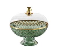 predolo Corbeille à Fruits Ronde avec Couvercle Transparent et Base Amovible, 20,8 X 25,4 Cm, Design Drainant, pour Cafés et Hôtels, Accessoire Polyvalent, Vert