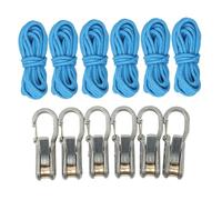 predolo Corde avec tendeur à Rouleau, système de déclenchement Facile, ajusteur de paracorde Robuste pour haubans, 6 Cordes, 6 Crochets