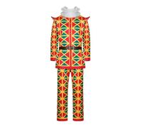 predolo Costume Complet Clown avec Collerette Cosplay Costume Clown Spectacle Théâtral Déguisement Spectacle pour Soirée Déguisée, M