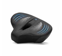 predolo Coussin de Selle de Vélo Selle de Vélo Coussin de Siège Siège de Bicyclette avec Mousse Polyuréthane Respirante et Découpe Centrale Confort Amélioré, Noir Et Bleu, 26 37.5 10cm
