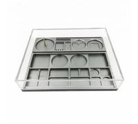 predolo Cvercle Extra-Plate | Métallique, Boîte Rangement Cvercle Transparent, Boîte à Compartiments, pr Établi, Horlogers