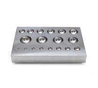 predolo Dé à Emboutir Poli Bloc Formage avec Cavités Précis pour, Bijouterie, Métallurgie, E - 120x78x15mm, 990g, Trous De 3-20mm