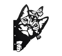 predolo Décoration Murale en métal 2D avec Silhouette Noire, décoration de Jardin pour Patio de Ranch, Chat