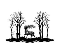 predolo Décoration murale en métal représentant un de la forêt, décoration d'intérieur, silhouette de cerf, panneau suspendu pour salle à manger,