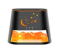 predolo Diffuseur D'Huiles Essentielles Automatique Lampe à Sel Effet Flamme Portable Polyvalent Fonction Aromathérapie Convient pour Salon Cha, Noir