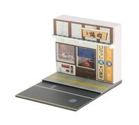 predolo Diorama de Décor Au 1/64e, Parking en Arrière-Plan avec éclairage, Accessoires Photo, Décor de Rue Miniature pour Cadeaux, Présentoirs et Rangements P, Restaurant Yakiniku