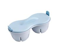 predolo Egg Boiler Appareil Micro-ondes Cuisson Œuf Vapeur Ustensile Compact avec Panier Drainage Adapté à la Maison Cadeau, Bleu
