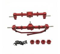predolo Ensemble d’essieu avant et Arrière Robuste Kit D'essie Pont Transmission avec Pignons pour Modélistes, MN168, Rouge