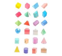 predolo Ensemble de 24 formes géométriques pour les mathématiques et la géométrie pour enfants, blocs de construction en papier, solides géométriques