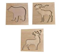 predolo Ensemble de 3 décorations murales rustiques représentant un cerf, un élan et un ours, idéal pour une chambre, une ou un salon.