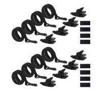 predolo Ensemble de Fixation pour Enrouleur de bâche Solaire, 24 pièces, Sangles et Clips pour Piscine