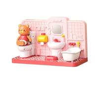 predolo Ensemble de Salle de Bain et Toilettes pour Maison de Poupée, pour Tout-Petits de 3 Ans et Plus, Cadeaux de Fête